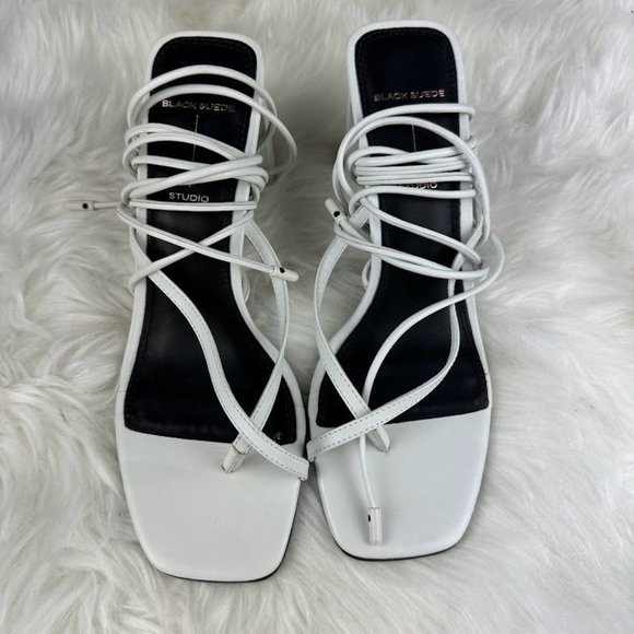 BLACK SUEDE STUDIO Delilah Sandal in White - Picture 3 of 7